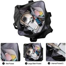 Weekender Bags For Women, Travel Bag Carry On Gym Bag, Travel Duffle Bag With Wet Dry Pocket/Front Phone Pocket/Trolley Sleeve Pocket, - Multicolor - View 9