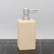 Premium Soap Dispenser, Manual Pump Bottle, Suitable For Shampoo, Body Wash, Hand Wash, Hotel & Home Bathroom Lotion Bottle, Soap Dispenser Set, Travertine Style - Yellow Travertine Cylindrical Bottle (silver Coin Pump) - View 6
