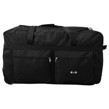 Extra Large Rolling Travel Duffel Bag With Wheels – Durable Nylon Luggage Bag With Telescopic Handle - Black - View 3