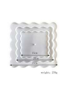 1pc 3-Tier Asymmetric Epoxy Resin Mold, DIY Square Wave Round Tray Mold, Home Decor Fruit Plate, Ideal Mother's Day Gift - White - View 8