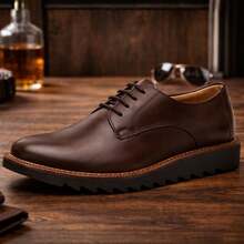 Sapato Social Masculino Mocassim Casual Oxford Confortável Estiloso Tratorado Leve Esporte Fino Derby Premium Loafer para Trabalho e Dia a Dia - Marrom - Visão 6