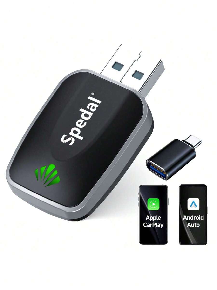 Spedal Wireless CarPlay & Android Auto Adapter, Plug & Play Dongle For IOS 10+/Android 11+, USB-A/C Support (2016+ Cars With Factory Wired Carplay) - 320spedal - View 1
