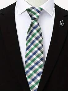 1条格子领带，适合休闲、街头、商务、派对、送礼、日常穿着 - 彩色 - 查看 3