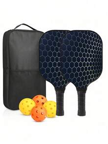 1 Set 2 Carbon Fiber Paddle 4 Balls 2 Towels With Carry Bag USAPA Approved Friction Surface Pickleball Rackets Set For Men And Women - Multicolor - View 4