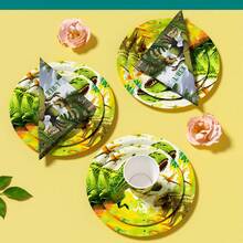 Platos, servilletas y vasos desechables con diseño de dinosaurio - Juego de suministros para fiesta de un solo uso, apto para 25 invitados, platos de papel desechables adecuados para cumpleaños, bodas, fiestas temáticas, picnics familiares - Multicolor - Ver 5