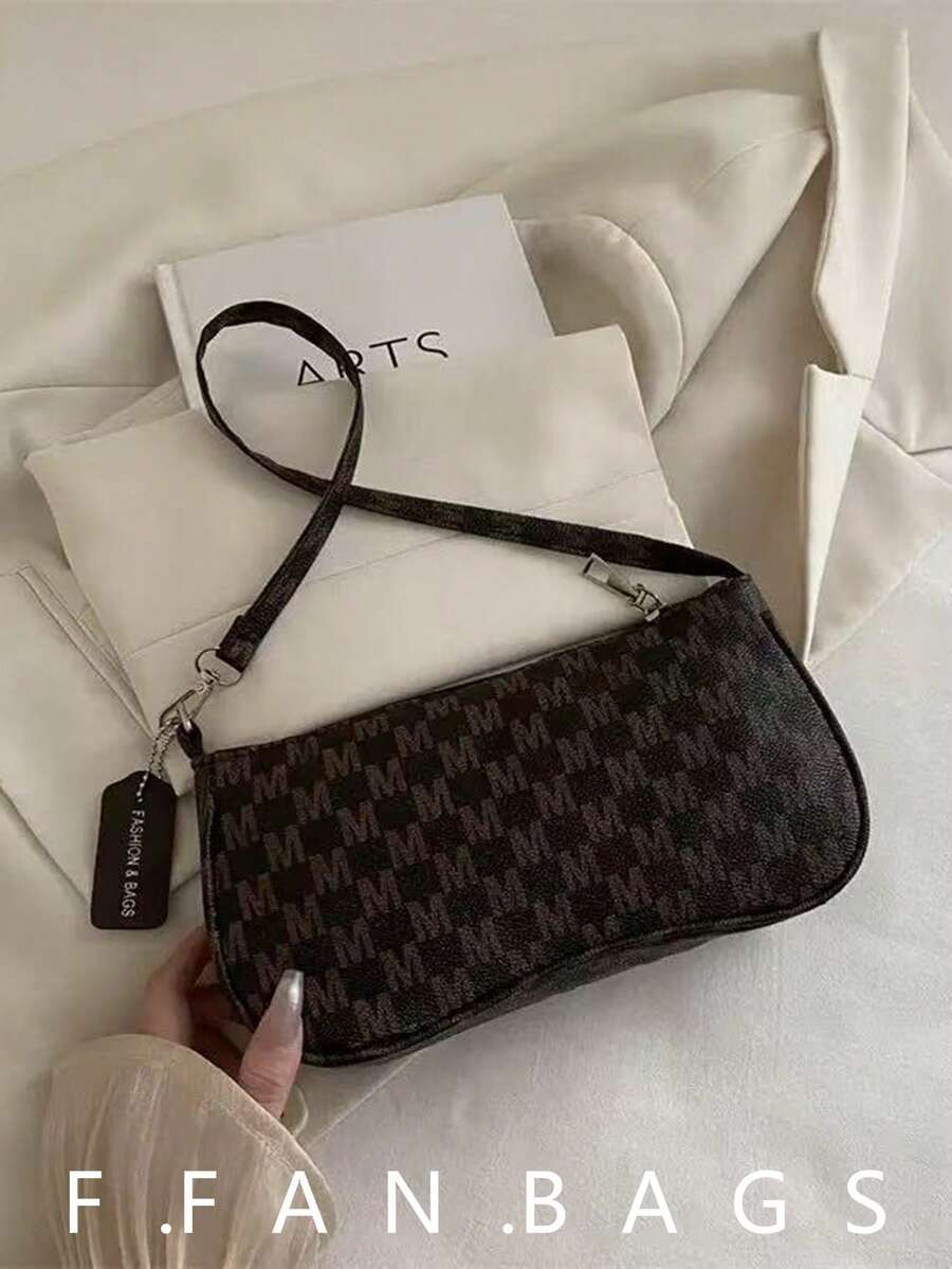 2024 Spring/Summer New Minimalist Versatile PU Underarm Bag, Fashion Chain Shoulder Bag, High-Quality Hand Carry Bag - Brown - View 1