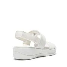 Women Low Wedge Walking Sandals 1.5-Inch Wedge Heel Lightweight Soft Footbed Flat Sandals Comfortable Indoor Outdoor EVA Outsole Shoes - 白色 - 查看 7