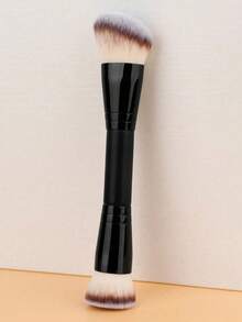 二合一化妆刷套装 - 斜角轮廓刷和平头粉底刷，适用于BB霜、粉底液，可实现无缝晕染、阴影和轮廓修饰（专业化妆刷套装）粉底刷、遮瑕刷、腮红刷、轮廓刷、腮红刷、高光刷、散粉刷、粉底刷、腮红刷，礼品套装 - 黑色 - 查看 8