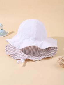 柔软婴儿防晒帽，UPF 50+，可调节女童沙滩渔夫帽，幼儿夏季遮阳帽 - 彩色 - 查看 7
