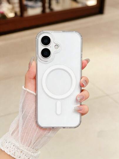 Şeffaf Manyetik Telefon Kılıfı, Klasik Tasarım - Kablosuz Şarj ile Uyumlu - Darbeye Dayanıklı ve Sararmaya Karşı Koruyucu - 17, 16, 15, 14, 13, 12, 11 Pro ve Pro Max ile Uyumlu, Çizilmeye Dayanıklı, Dayanıklı, İnce ve Hafif