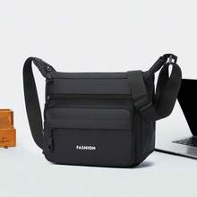 Men's Casual Utility Crossbody Bag, Large Capacity Shoulder Bag - Front Pocket - View 14