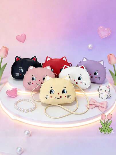 This New Cartoon Kitten Crossbody Bag Is Casual And Simple. The Length Is Not Adjustable, Making It Suitable For Various Occasions Such As Daily Outings, Shopping, Travel, And Photography. It Can Easily Hold Everyday Essentials, Making It A Multi-Functional Fashion Item Suitable For All Seasons, Styles, And Occasions. It Also Makes A Great Gift.