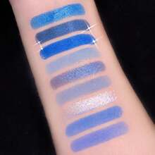 AMY'S DIARY Blue Eyeshadow Palette Eye Shadow Makeup,Navy Blue Eyeshadow Shiny Sparkle Shimmer Glitter Eyeshadow Waterproof Pallete,Royal Blue Glitter Blue Eye Make Up - ColorG - 查看 3