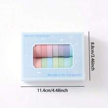 20 Rolls Rainbow Macaron Washi Tape Set, 10mm (0.4 Inch) Wide, Colorful Decorative Tapes For DIY Crafts, Scrapbooking, Journals, Planners And Office Supplies - Blue - View 7