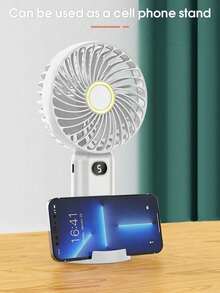 Ventilador portátil 3 em 1 de 1200mAh, ventilador de resfriamento para ambientes externos, ventilador portátil silencioso, ventilador portátil recarregável, 5 velocidades de vento, indicador de bateria em tempo real, ventilador dobrável recarregável via USB, ventilador pessoal silencioso - Multicolorido - Ver 9