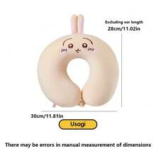 Miniso Meisu Series Chiikawa Cute Cartoon Rabbit U-Shaped Memory Foam Neck Pillow For Office, Travel, Nap, Holiday Gift - Multicolor - View 14
