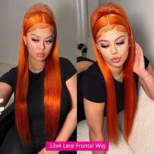 13x4 Transparent Lace Front Wig Human Frontal Hair 613 Blonde 200 Density Skinlike HD Full Lace Frontal Wigs Blended Hair Pre Plucked Bleached Knots Straight Wig 28 Inch - S350 - View 7