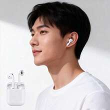 REMAX The PB-BT260 Wireless Bluetooth Earbuds Feature A Stable Bluetooth Connection, Type-C Charging, Long Battery Life, And A Lightweight Semi-In-Ear Design For Easy Portability. Available In White. - View 7