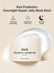 ABIB舒缓修护保湿滋养发酵大米益生菌夜间修护啫喱面膜，80毫升，1罐，发酵大米益生菌+啫喱质地，夜间修护肌肤，免洗面膜，适合所有肤质，日常护理 - 米益生菌晚安修護果凍面膜80ml - 查看 1