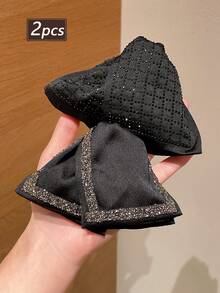 1/2pcs Women's Fashionable Full Rhinestone Triangle Hair Clips, New Hair Claw For Bun Hairstyle, Stylish Convenient Clips For Party, Beach, Dress, Daily Wear, Suitable As Valentine's Day Gift, Accessory! Summer Hair Accessories Beach Claw Clips Vacay,Holiday,Travel,Festival,Birthday - Black - View 13