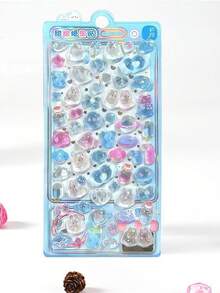 1pc Genuine Chuko 3D Embossed Stickers, Crystal Children's Reward Stickers For DIY Handcraft, Phone, Album, Fridge, Creative Candy Decor Cartoon Animal Stickers - 彩色 - 查看 14