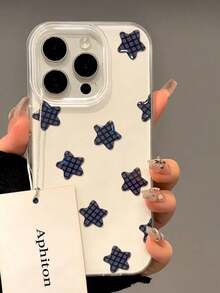 黑色格子星形图案手机壳，兼容 16 Pro Max、15 Pro、14、13 新款机型、16 Pro - 白色 - 查看 4