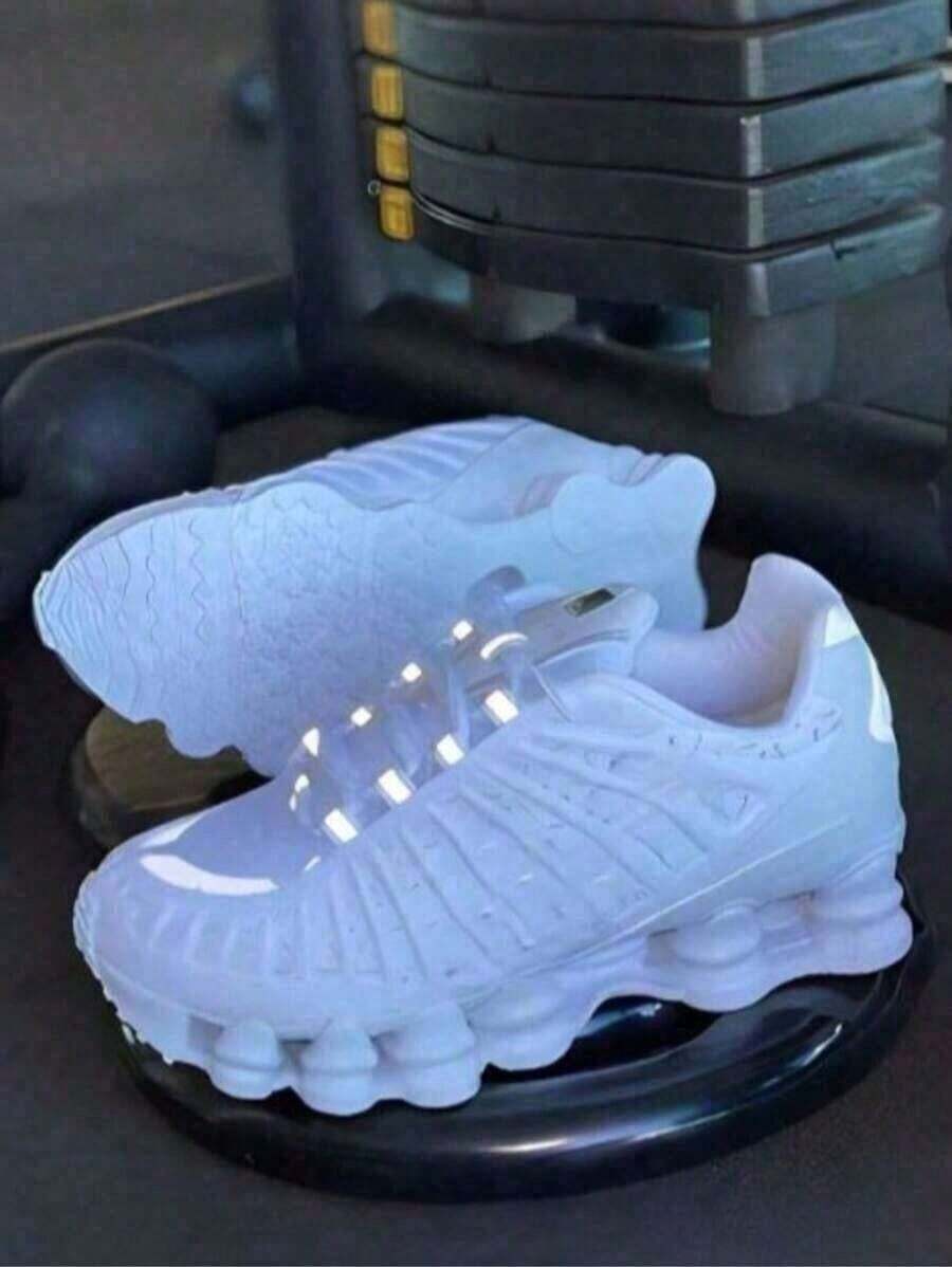 Men's Unisex Sneakers With 12 Springs, Reflective, Black And White, Casual, Molass Style. - trắng - Xem 1