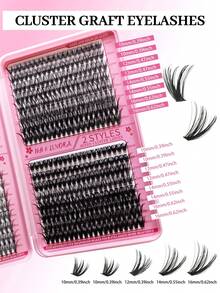 640pcs D-Curl Faux Mink Lashes, High Capacity Individual Lashes, Suitable For Beginners And Professionals DIY Use At Home. 30D+40D+50D+60D+80D+100D Mixed Style Lash Book - D - View 5