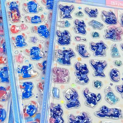 Disney Bộ sticker Stitch thế hệ thứ 2 của , sticker dập nổi 3D dành cho đồ thủ công và trang trí hoạt hình của trẻ em, sticker dán, sticker hình kẹo chảy, sticker sách, sticker dập nổi chất lượng cao, chống thấm nước và bền, thích hợp cho laptop, điện thoại, sổ tay, hành lý, cốc, ván trượt, đàn guitar và nhiều hơn nữa, tuyệt vời làm quà sinh nhật cho trẻ em, quà tựu trường, đồ dùng du lịch và trang trí phòng cho thanh thiếu niên.