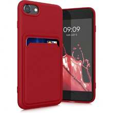 Wallet Case Compatible With Apple SE (2022/2020) / 8/7 Case With Card Holder - Protective Wallet Case With Card Slots - Dark Pink, 43355379 - 黑與白 - 查看 1