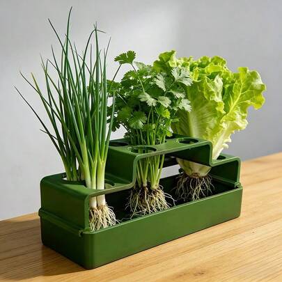 专为大葱设计的种植装置，采用水培系统，可实现重复生长。方便家庭使用，无需土壤即可种植高品质农产品，实现循环收获。