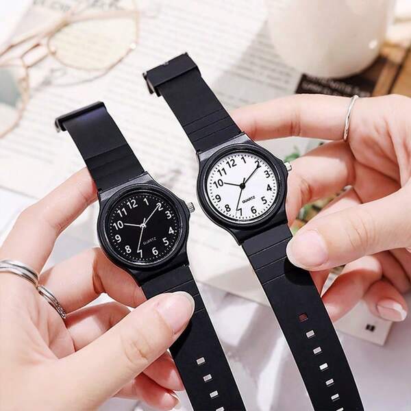 1 chiếc đồng hồ thạch anh phong cách công sở thường ngày dành cho thanh thiếu niên, máy S68 chất lượng cao kiểu Trung Quốc, mặt tròn màu đen cao cấp, phù hợp đeo hàng ngày, quà tặng sinh nhật, đồng hồ dành cho cả nam và nữ.