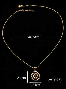 1 chiếc vòng cổ nữ bằng thép không gỉ kiểu Bohemian đại dương, họa tiết xoắn ốc bất đối xứng, mặt dây chuyền đa năng, phong cách thời trang Âu Mỹ, vòng cổ choker hình tròn thủy lực hình học kiểu dáng đại dương, thích hợp cho kỳ nghỉ biển. - Nhiều màu - Xem 11