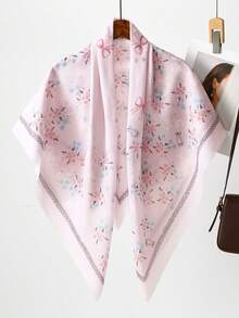 1条110厘米女士印花方巾，薄纱材质，轻盈柔软透气，用途广泛，优雅印花，舒适披肩，适合日常佩戴，四季皆宜。 - 彩色 - 查看 21