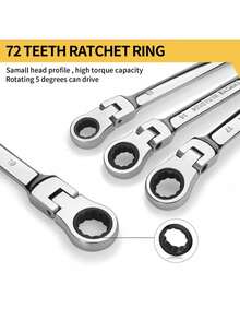Juego de 6 piezas de llave de trinquete de servicio pesado, llave de torsión reversible de 72 dientes, herramientas multifunción para reparación de automóviles, incluye 1 llave de trinquete y 5 llaves hexagonales - Adecuado para mantenimiento automotriz, bricolaje, compatibilidad profesional - Nuevo conjunto mejorado para trabajo pesado (6 piezas) - Ver 5