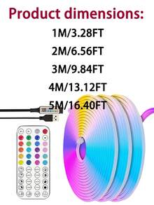 شريط إضاءة LED متعدد الألوان مع جهاز تحكم عن بعد وتحكم عبر التطبيق، أضواء حبل نيون USB قابلة للتشكيل DIY مع تأثيرات RGB مقسمة وإضاءة خيالية، مزامنة الموسيقى وتغيير الألوان، مناسبة للألعاب & غرف النوم أضواء LED أضواء ديكور العطلات إضاءة ديكور عيد الميلاد - ضوء متعدد الألوان - مشاهدة 12
