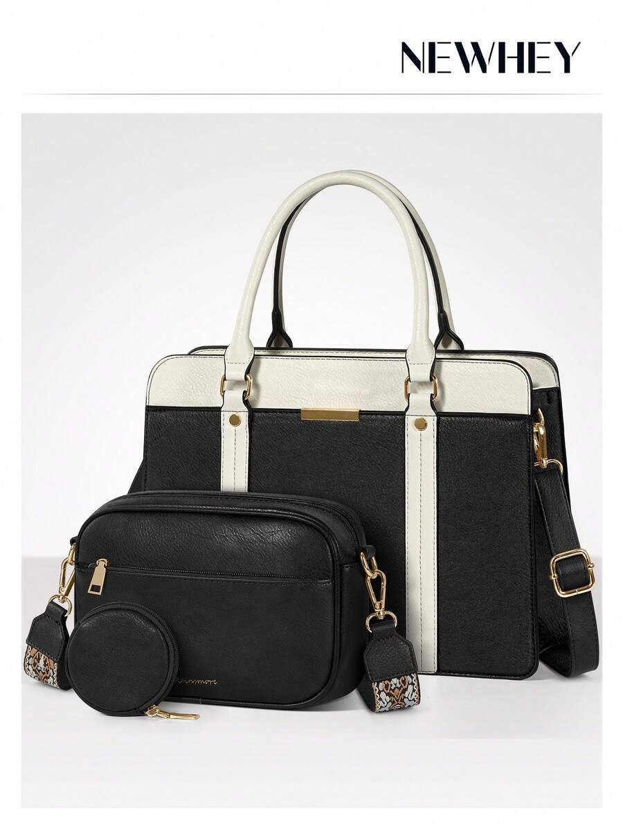 Handbags For Women Ladies Handbags 3 Pcs Set With Shoulder Bag Coin Purse PU Leather Top-Handle Bags For Work School Leisure - Multicolor - View 1