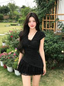 Women Short Dresses - Black - View 1