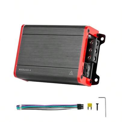 Uimoso 4-Channel Car Audio Amplifier Stereo Amp Class D Max 4 X 200W@2 Ohms