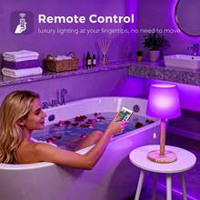 Cordless Shower Lamp, Rechargeable Bathroom Lamp With 16 Color Changing Options, Dimmable Table Lamp With Remote Control, LED Night Light For Shower Area, Bedroom, Restaurant, Camping - RGB - View 5