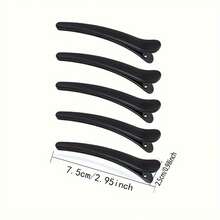 6-Piece Set Of Matte Black Duckbill Clips - Vintage Salon-Style Hair Accessories, Suitable For Various Hairstyles, Essential Accessories For Hairdressers - 黑色 - 查看 4