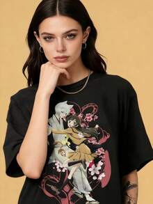 Anime Shirt Anime Otaku Shirt Shirt Aesthetic Anime Anime Sweatshirt Anime Merch Graphic Anime Tee Anime Lovers Shirt-1 - 黑色 - 查看 2