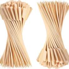 10/50/100/200/300/400/500支装天然竹签,户外烧烤签,零食,水果,奶酪,露营,野餐,婚礼,生日,自助餐,派对用品 - 杏色 - 查看 11