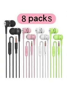 4/8个装 3.5mm 有线耳机，带麦克风，防噪音入耳式耳机，强劲低音，高清音质，兼容智能手机、iPad、MP3 等多种设备 - 彩色 - 查看 11