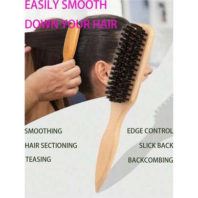 1pc Fragrance-Free Professional Hairbrush/Beard Brush, Ombre Color Brush And Grooming Cleansing Brush, Smooth Maintenance Tool, Suitable For Coarse And Fine Hair, Applicable For National Day, Bathroom, Scalp Massage, Back To School, Travel, Daily Life, Also A Great Gift For Family And Friends