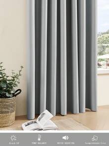 1pc Or 2pcs Available/Lightweight Blackout Curtains/Lightweight Coated 100% Blackout Curtains On /Top Eyelet Metal Ring Curtains/Room Darkening Privacy Curtains/Living Room Curtains/Bedroom Curtains - Green - View 6