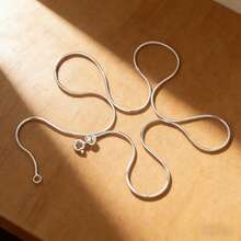 925 Sterling Silver Minimalist Necklace, Suitable For Parties And Music Festivals, A Minimalist Jewelry Gift For Women - White - View 4