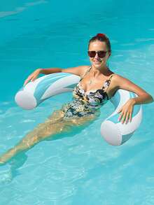 1 pieza Nuevo aro inflable circular para nadar, flotador en forma de arco inflable para piscina, esencial de playa, accesorio de playa - Multicolor - Ver 2
