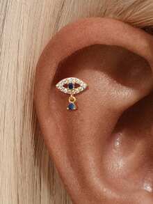 925 Sterling Silver Mini Stud Flat Back Earrings For Women 18K Gold Plated Helix Cartilage Piercing Jewelry Dainty Star Cluster Cubic Zirconia Lotus Climber Screw Backs - Gold - View 3