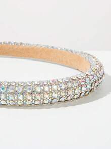 1pc Thin Grid Crystal Headband, Korean Style Hair Accessory Hairband Hair Hoop - FG1088-b-aB - View 2